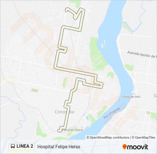 LINEA 2 bus Line Map