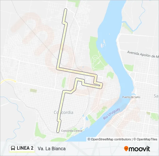 LINEA 2 Bus Line Map