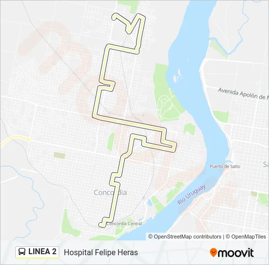 LINEA 2 Bus Line Map