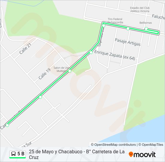 5 B Bus Line Map