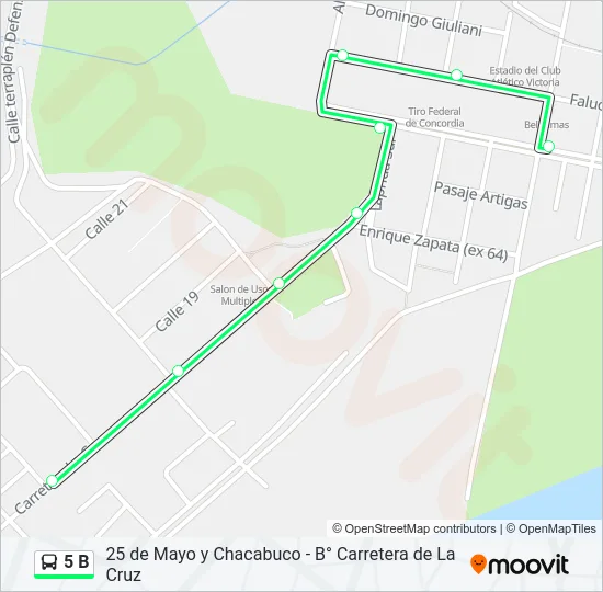 5 B Bus Line Map