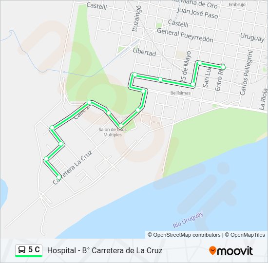 Mapa de 5 C de autobús