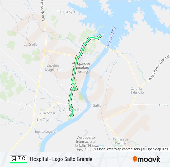 Mapa de 7 C de autobús