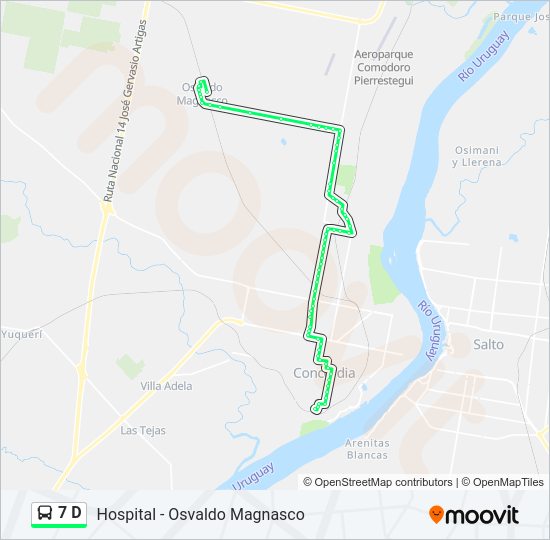 Mapa de 7 D de autobús