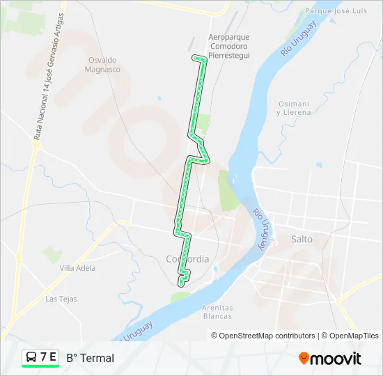 7 E Bus Line Map