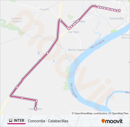 Mapa de INTER de autobús