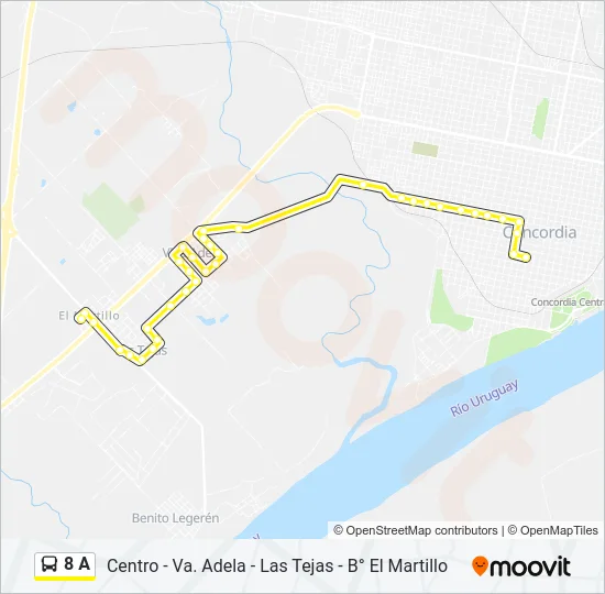 8 A Bus Line Map