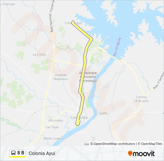 8 B Bus Line Map