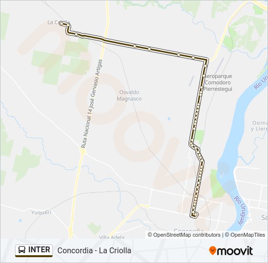 INTER Bus Line Map