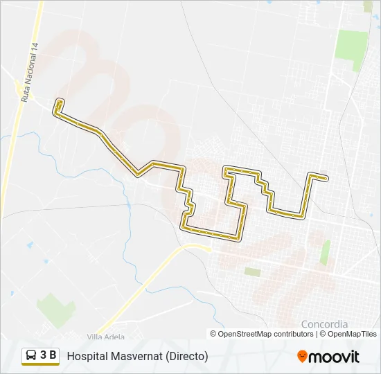 3 B Bus Line Map