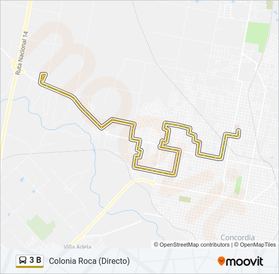 Mapa de 3 B de autobús