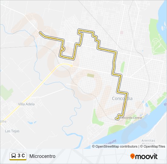 Mapa de 3 C de autobús