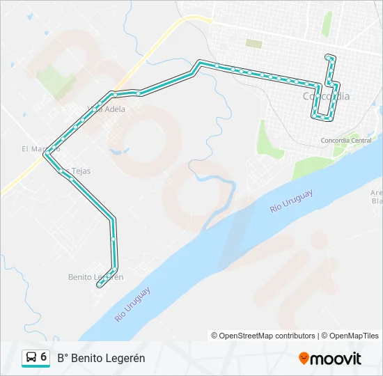 6 Bus Line Map