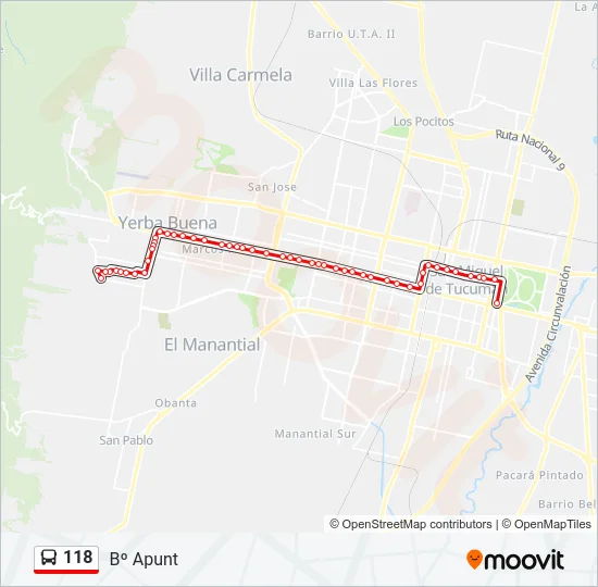 118 Bus Line Map