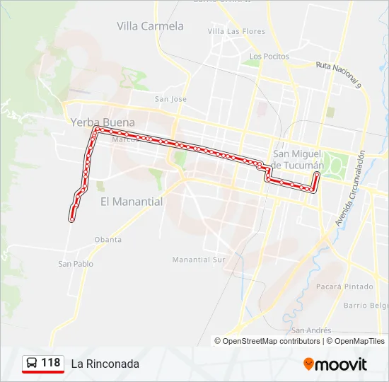 118 Bus Line Map
