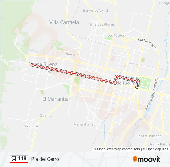 118 Bus Line Map