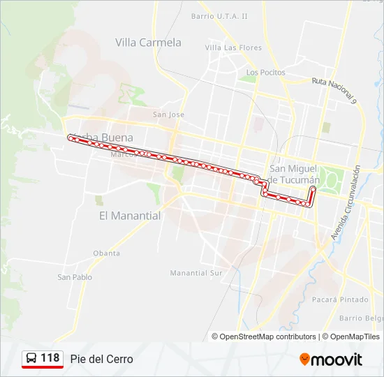 118 Bus Line Map