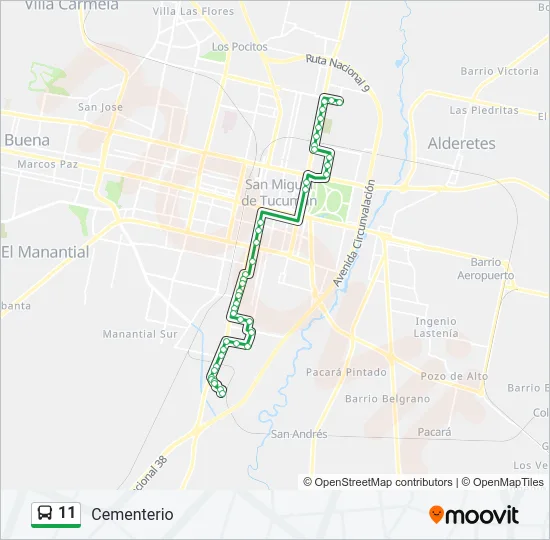 11 Bus Line Map