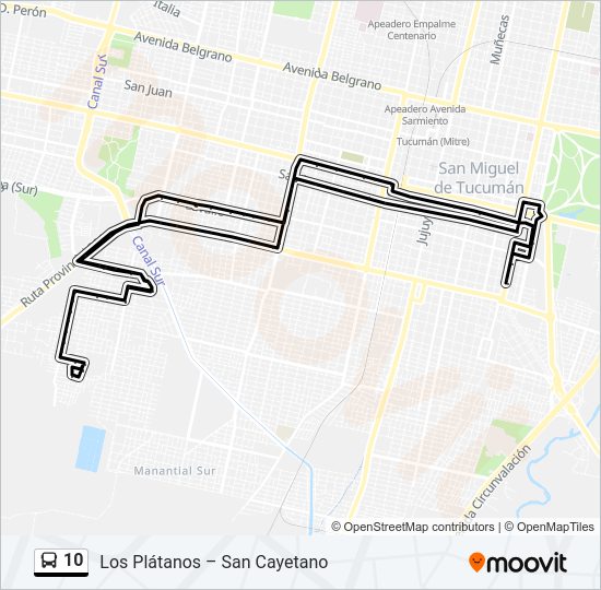 Mapa de 10 de autobús