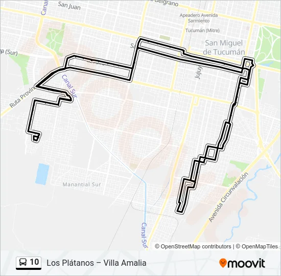 10 Bus Line Map