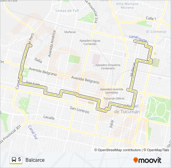 5 bus Line Map