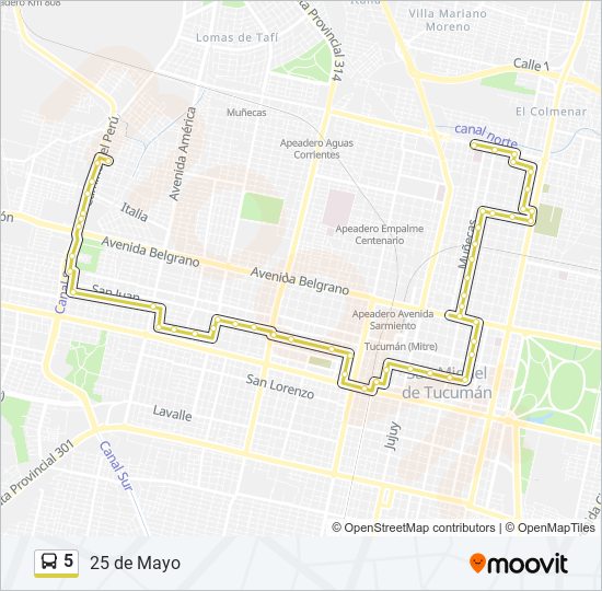 5 bus Line Map