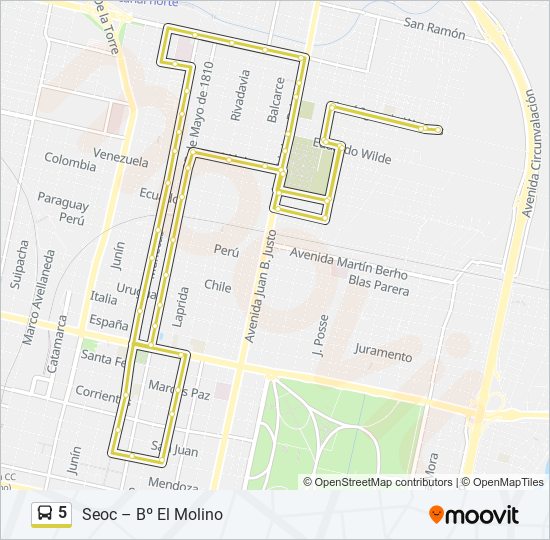 5 bus Line Map