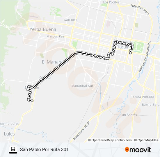 Mapa de EL PROVINCIAL de autobús