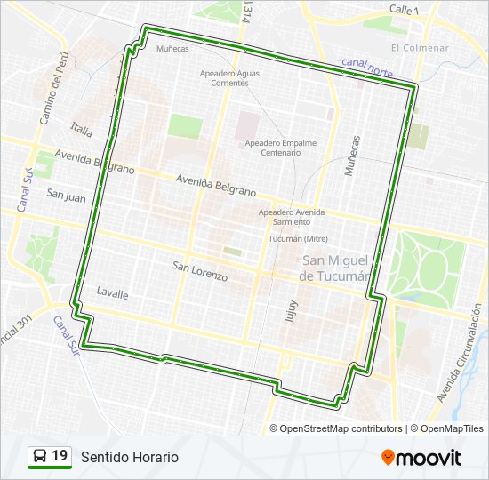 Mapa de 19 de autobús