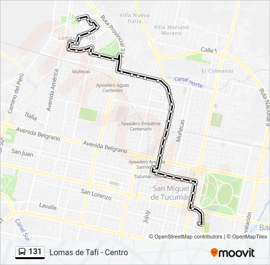 131 Bus Line Map