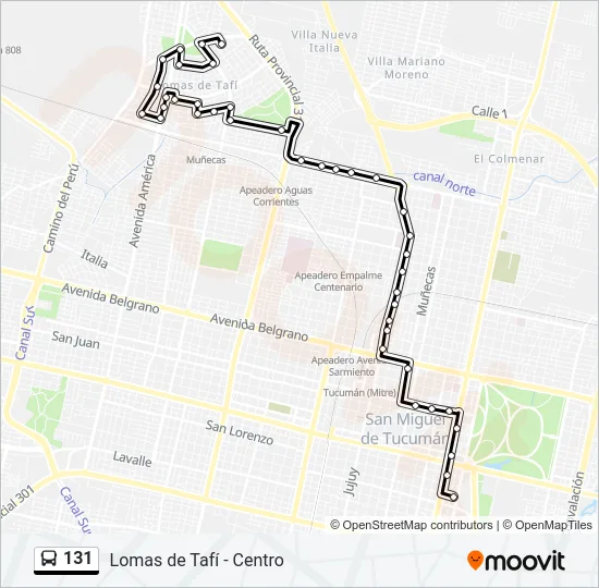 131 Bus Line Map