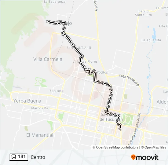 131 Bus Line Map