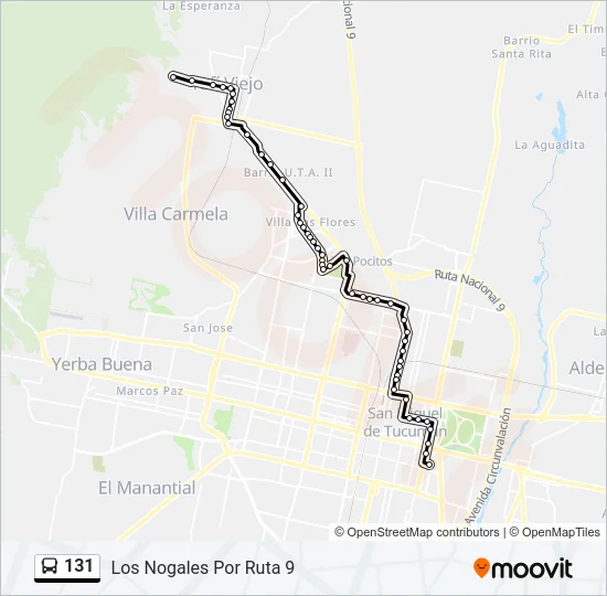 131 Bus Line Map