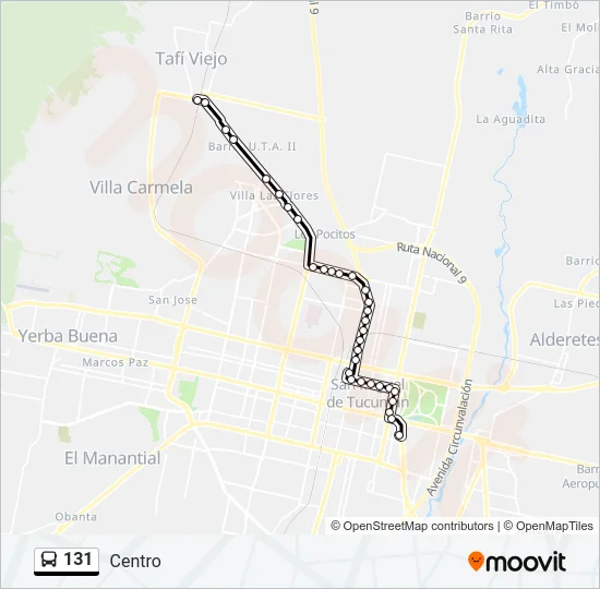 131 Bus Line Map