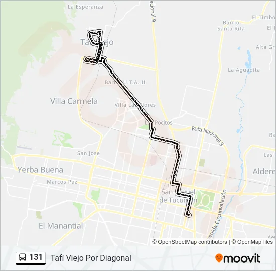 131 Bus Line Map