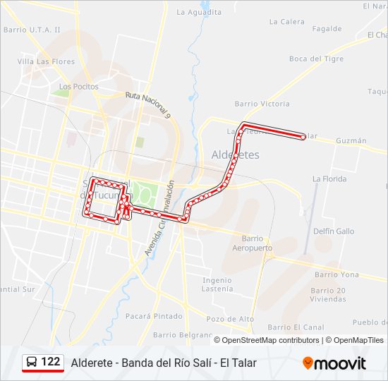 Mapa de 122 de autobús