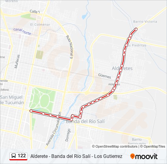 Mapa de 122 de autobús