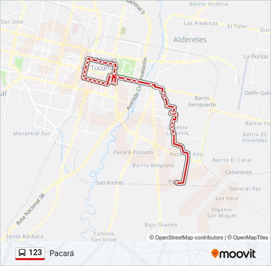 Mapa de 123 de autobús