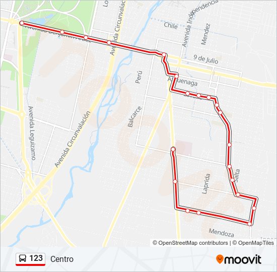 Mapa de 123 de autobús