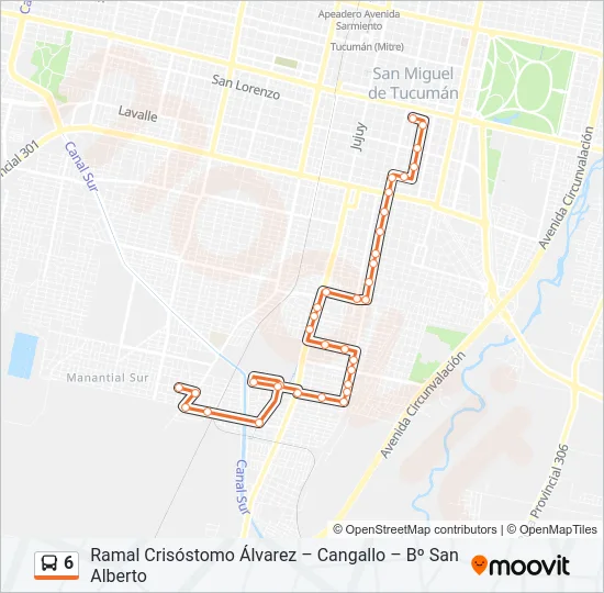6 Bus Line Map