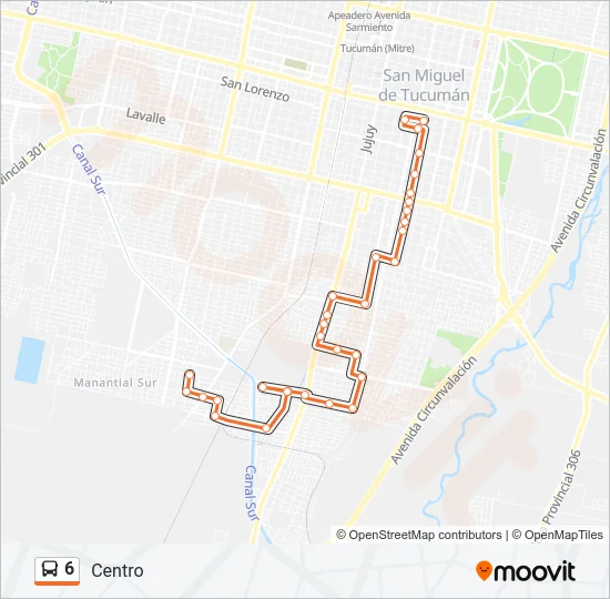 6 Bus Line Map
