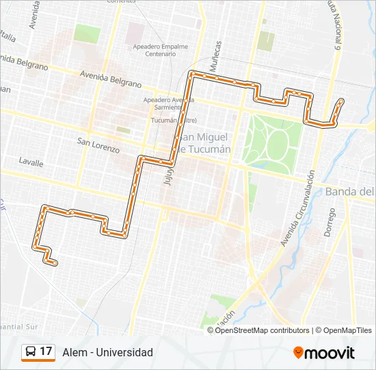 17 Bus Line Map