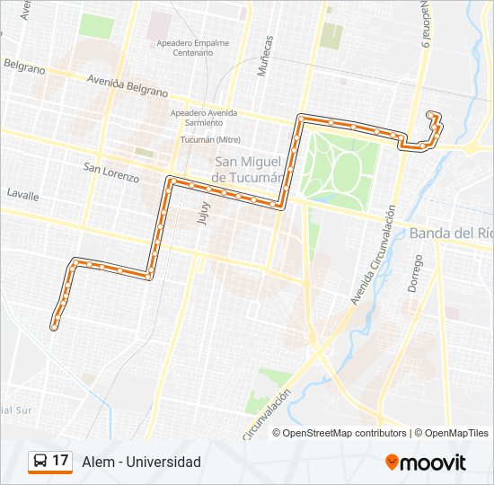 Mapa de 17 de autobús