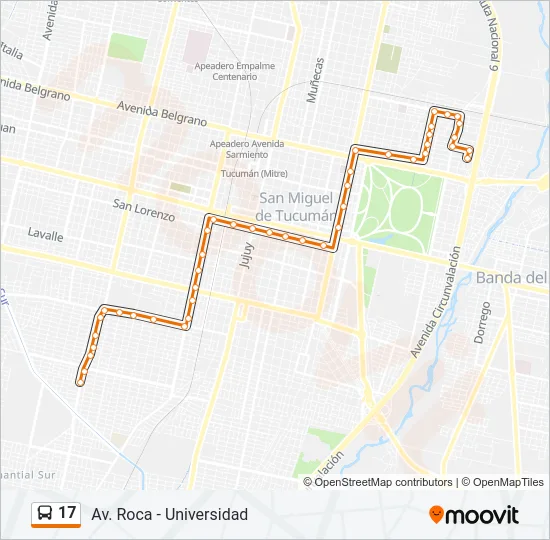 17 Bus Line Map