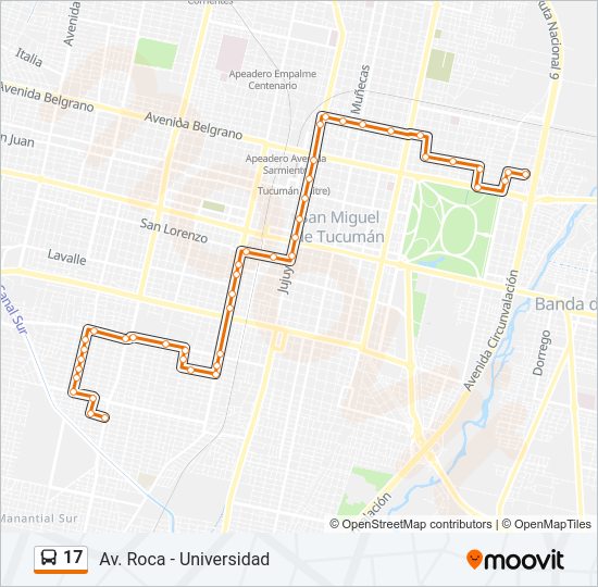 Mapa de 17 de autobús