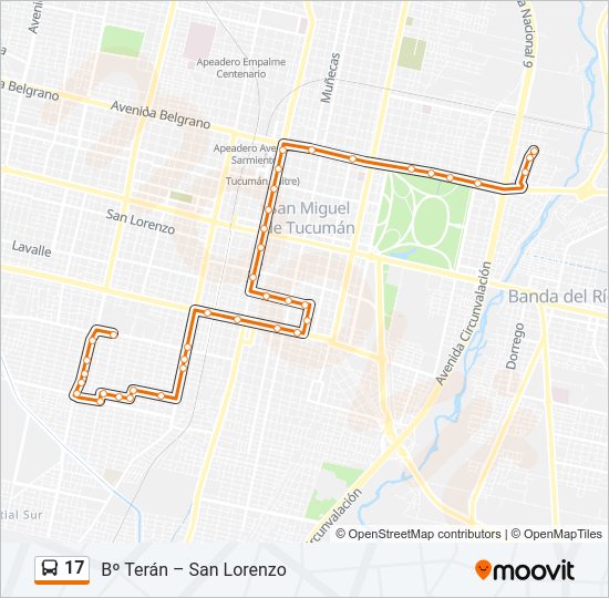 Mapa de 17 de autobús