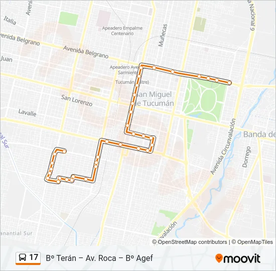 17 Bus Line Map