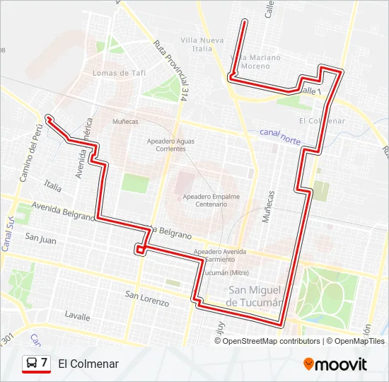 7 Bus Line Map