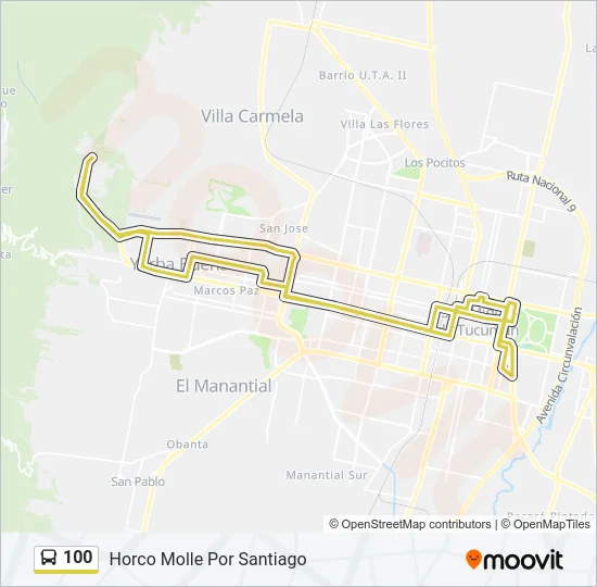 100 Bus Line Map