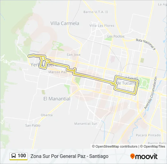 100 Bus Line Map